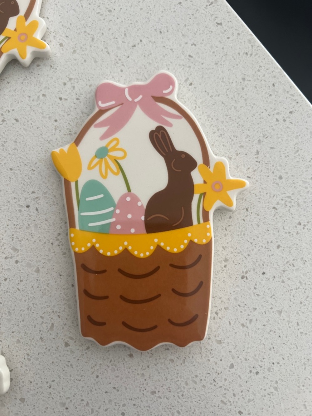 Easter Basket Bunny Vinyl Sticker - Pastel Spring Colors